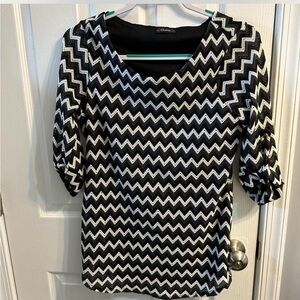 Black and White Chevron Blouse